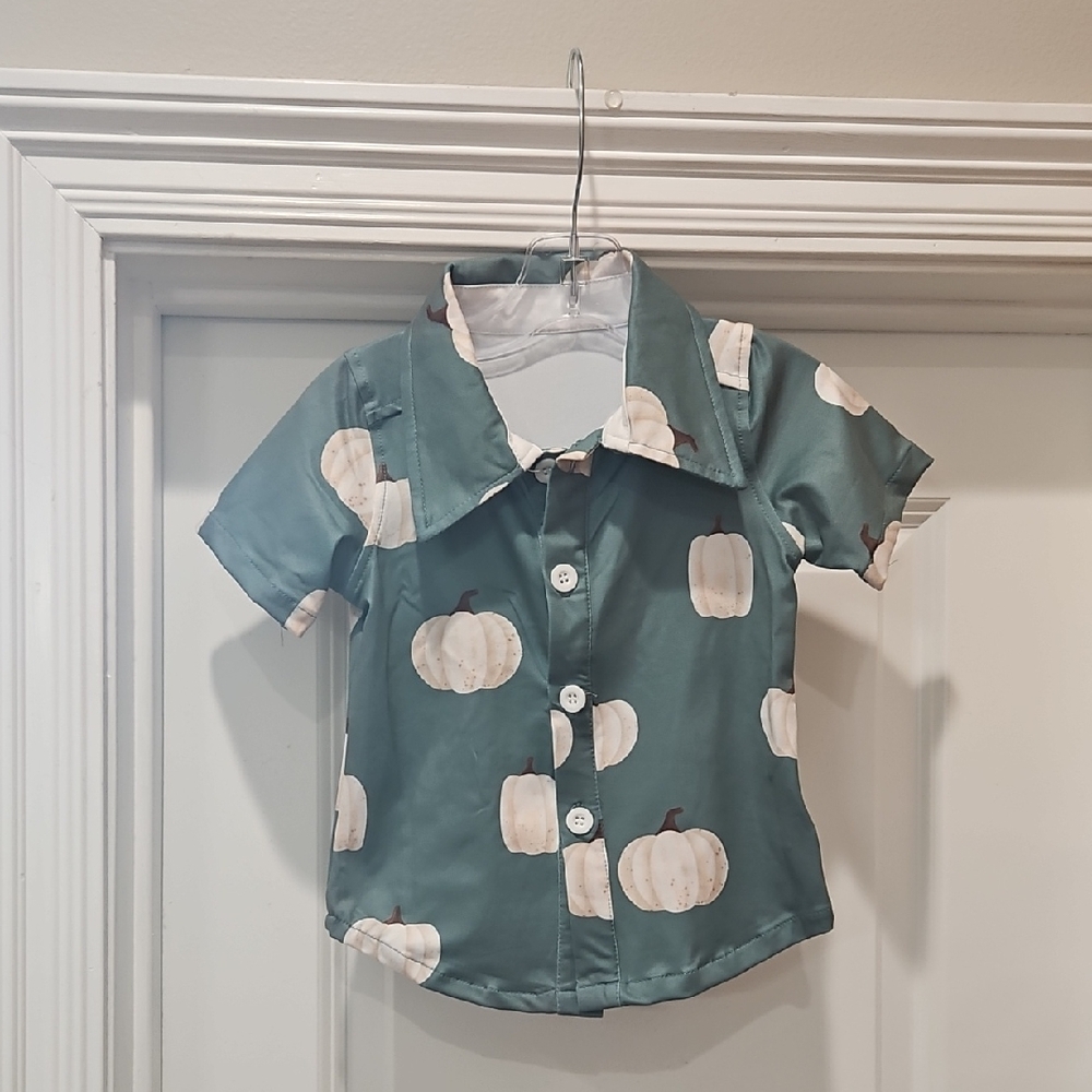 Green and White Button Down Shirt